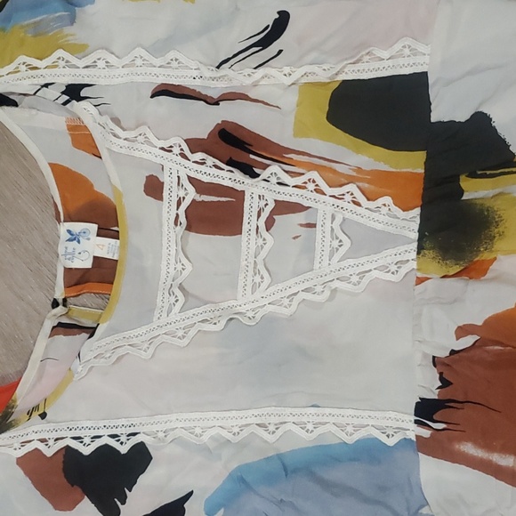 Edme & Esyllte Women's sz 4 Blouses - orange and colorful - Picture 4 of 6